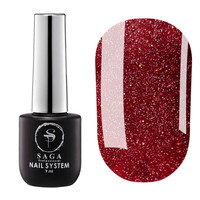 Зображення  Гель-лак світловідбивний SAGA Fiery Gel №40 червоно-бордовий з мікроблиском, 9 мл, Об'єм (мл, г): 9, Колір: 40