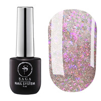 Зображення  Гель-лак світловідбиваючий SAGA Fiery Gel №41 ніжно-рожевий з блискітками, 9 мл, Об'єм (мл, г): 9, Колір: 41