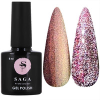 Зображення  Гель-лак світловідбивний SAGA Cat Chameleon №CC10 рожево-червоний, 8 мл, Об'єм (мл, г): 8, Колір: CC10