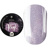Зображення  Гель для нарощування SAGA Acryl Gel №09 пастельно-фіолетовий з шиммером, 13 мл, Об'єм (мл, г): 13, Колір: 09