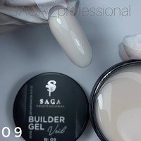 Зображення  Гель для нарощування SAGA Builder Gel Veil №09 молочно-бежевий, 30 мл, Об'єм (мл, г): 30, Колір: 09