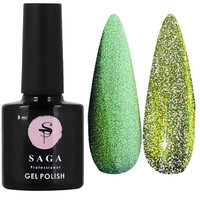 Зображення  Гель-лак світловідбивний SAGA Cat Chameleon №CC13 салатовий, 8 мл, Об'єм (мл, г): 8, Колір: CC13