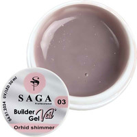 Зображення  Гель для нарощування SAGA Builder Gel Veil №03 блідо-рожевий з шиммером, 30 мл, Об'єм (мл, г): 30, Колір: 03