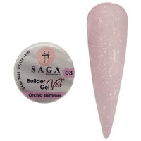 Зображення  Гель для нарощування SAGA Builder Gel Veil №03 блідо-рожевий з шиммером, 15 мл, Об'єм (мл, г): 15, Колір: 003