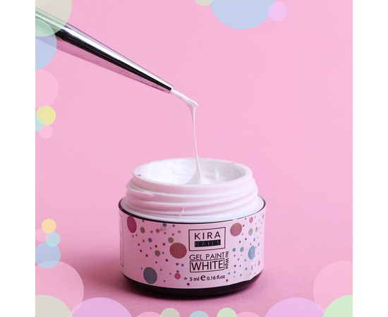 Зображення 2 Гель-фарба Kira Nails No Wipe, White, 5 мл