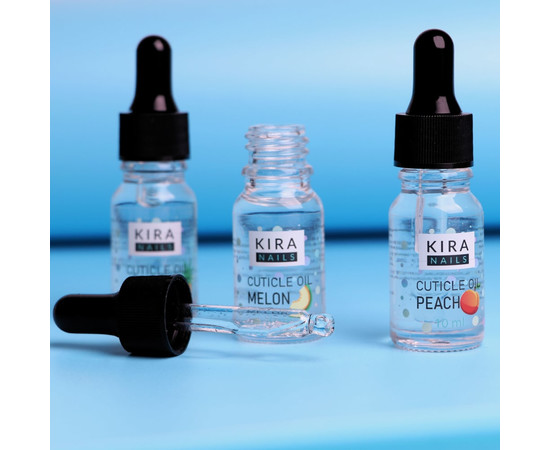 Изображение 3 Kira Nails Cuticle Oil Peach – масло для кутикулы с пипеткой, персик, 10 мл, Аромат: Персик, Объем (мл, г): 10