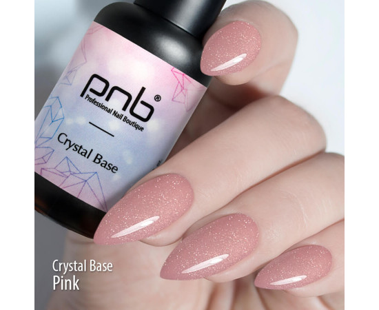Изображение 3 Светоотражающая база для ногтей PNB Crystal Base 8 мл, розовая, Объем (мл, г): 8, Цвет: 002
