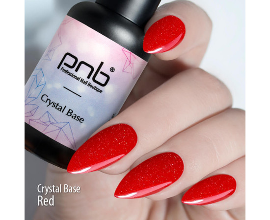 Зображення 3 Світловідбивна база для нігтів PNB Crystal Base 8 мл, червона, Об'єм (мл, г): 8, Колір: 003