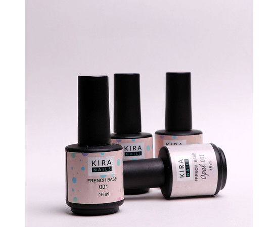 Зображення 4 Kira Nails French Base 001 (ніжно-рожевий), 15 мл, Об'єм (мл, г): 15, Колір: 001
