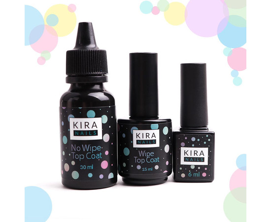 Зображення 3 Kira Nails Wipe Top Coat - закріплювач для гель-лаку з липким шаром, 15 мл