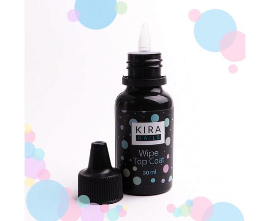 Изображение 2 Kira Nails Wipe Top Coat – закрепитель для гель-лака с липким слоем, без кисточки, 30 мл