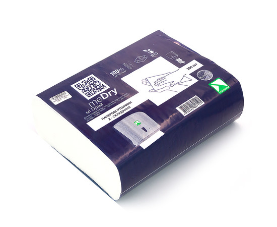 Изображение 2 Полотенца бумажные Z-типа meDry для настенных диспенсеров 24х20 см 200 шт, Blanidas