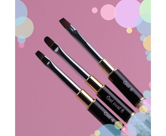 Зображення 3 Пензлик Kira Nails  Gel flat 4 (Nylon), Розмір пензлика: 4