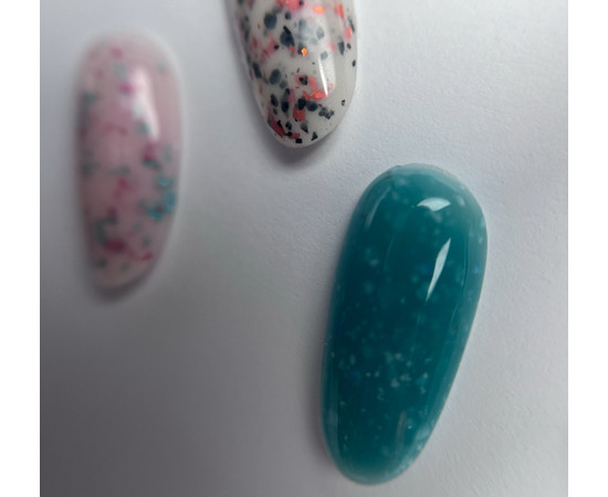 Изображение 3 Камуфлирующая база для ногтей Siller Terrazzo Base 8 мл, № 3 розовая с цветной поталью, Объем (мл, г): 8, Цвет: 003