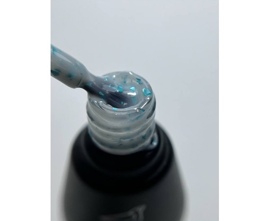 Зображення 2 Камуфлююча база для нігтів Siller Terrazzo Base 8 мл, № 6 молочна з бірюзовою поталлю, Об'єм (мл, г): 8, Колір: 006