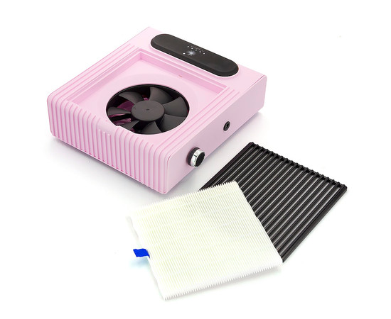 Зображення 4 Витяжка для манікюру Bucos Cyclone V1 з фільтром НЕРА 100 Вт, рожева