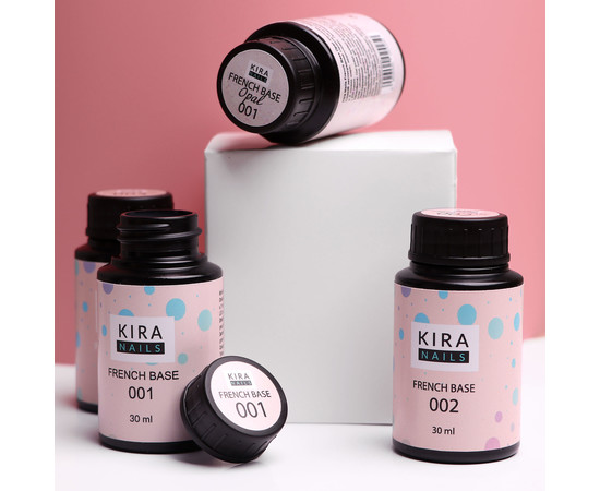 Зображення 4 Kira Nails French Base 001 (ніжно-рожевий), 30 мл, Об'єм (мл, г): 30, Колір: 001