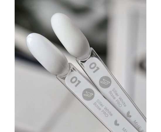 Изображение 2 Siller White Base Pro №1 цветная база (белый), 15 мл, Объем (мл, г): 15, Цвет: 01