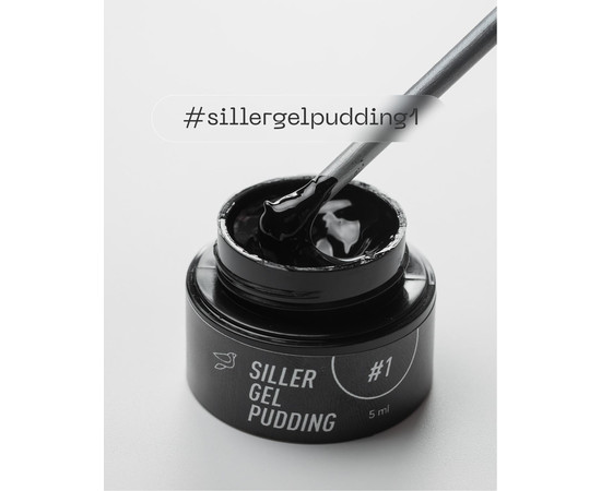 Зображення 3 Твердый гель-лак Siller Gel Pudding №1 (черный), 5 мл, Об'єм (мл, г): 5, Колір: 1