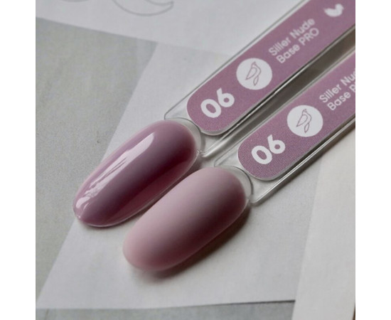 Изображение 2 Siller Nude Base Pro №6 камуфлирующая цветная база (пыльно-сиреневый), 30 мл, Объем (мл, г): 30, Цвет: 06