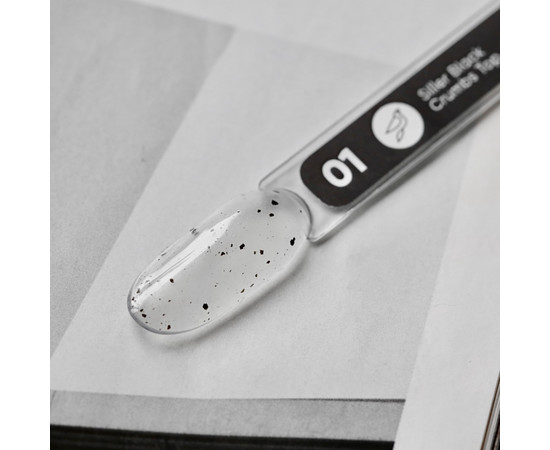 Изображение 2 Siller Black Crumbs Top №1 топ без липкого слоя с УФ фильтрами с крошкой, 8 мл