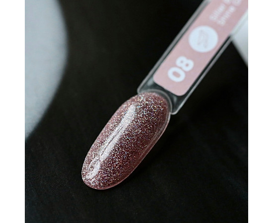 Зображення 2 Гель-лак для нігтів Siller Professional Brilliant Shine №08 (пильний рожевий з блискітками), 8 мл, Об'єм (мл, г): 8, Колір: 08