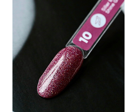 Зображення 2 Гель-лак для нігтів Siller Professional Brilliant Shine №10 (бордовий з блискітками), 8 мл, Об'єм (мл, г): 8, Колір: 10