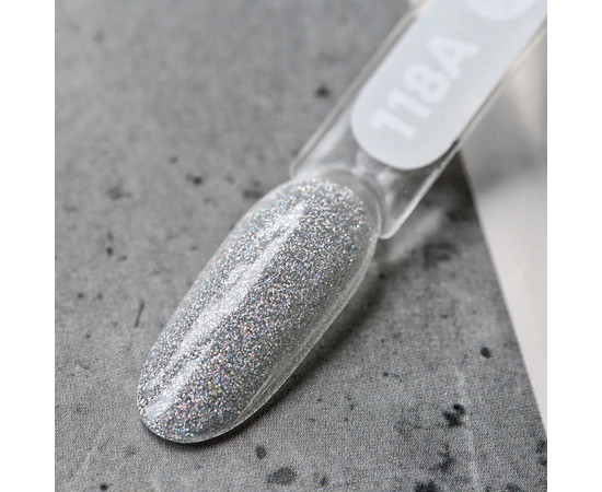 Зображення 2 Гель-лак для нігтів Siller Professional Classic №118A (сріблястий з голографічними блискітками), 8 мл, Об'єм (мл, г): 8, Колір: 118A