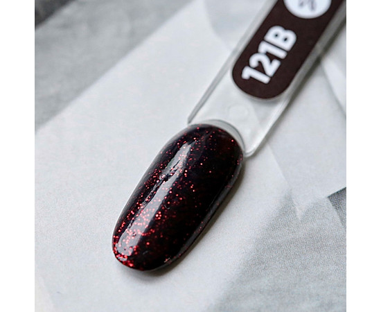 Зображення 2 Гель-лак для нігтів Siller Professional Classic №121B (чорний із червоними блискітками), 8 мл, Об'єм (мл, г): 8, Колір: 121B