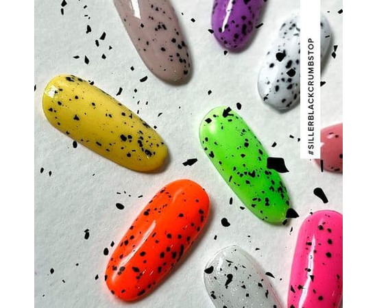 Изображение 3 Siller Black Crumbs Top №1 топ без липкого слоя с УФ фильтрами с крошкой, 8 мл