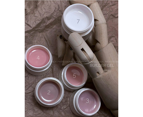 Изображение 2 Гель для наращивания Saga Builder Gel Veil 15 мл, № 2 Orchid бежево-рожевий, Объем (мл, г): 15, Цвет: 002