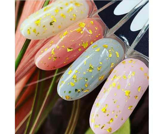 Зображення 2 Топ для ногтей с золотыми хлопьями Saga Top Leaf 8 мл, Copper, Об'єм (мл, г): 8, Колір: Copper