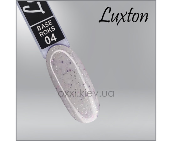 Зображення 2 Камуфлююча база LUXTON Roks Base 15 мл, № 4 молочний з міксом блискіток і слюди сріблястого, білого та бузкового кольору, Об'єм (мл, г): 15, Колір: 004