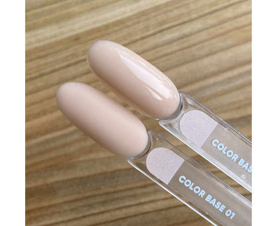 Зображення 2 Nails of the Day Сolor base 01 – кольорова база для нігтів (пісочно-бежева), 10 мл, Об'єм (мл, г): 10, Колір: 01