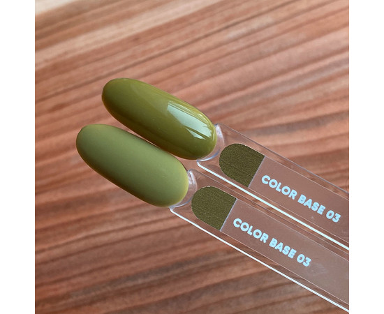 Зображення 2 Nails of the Day Сolor base 03 – кольорова база для нігтів (зелений хакі), 10 мл, Об'єм (мл, г): 10, Колір: 03