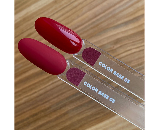 Зображення 2 Nails of the Day Сolor base 05 – кольорова база для нігтів (темно-червоний), 10 мл, Об'єм (мл, г): 10, Колір: 05
