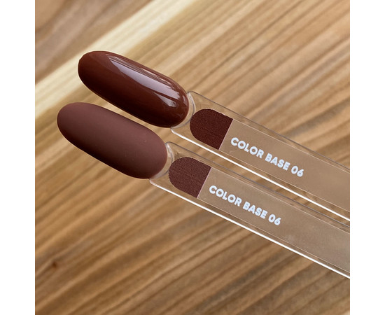 Зображення 2 Nails of the Day Сolor base 06 – кольорова база для нігтів (насичений коричневий), 10 мл, Об'єм (мл, г): 10, Колір: 06