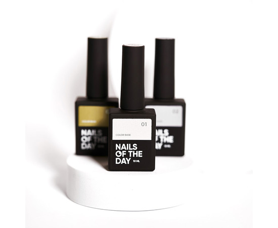 Зображення 4 Nails of the Day Сolor base 07 – кольорова база для нігтів (графітовий сірий), 10 мл, Об'єм (мл, г): 10, Колір: 07
