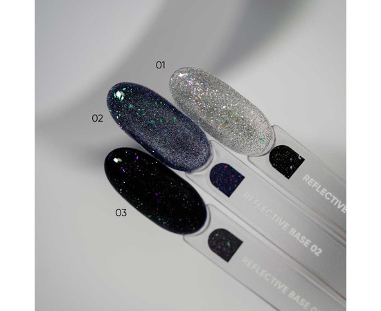 Зображення 3 Nails of the Day Reflective base 01 – камуфлююча світловідбиваюча база з шиммером (срібні та рожеві блискітки), 10 мл, Об'єм (мл, г): 10, Колір: 01