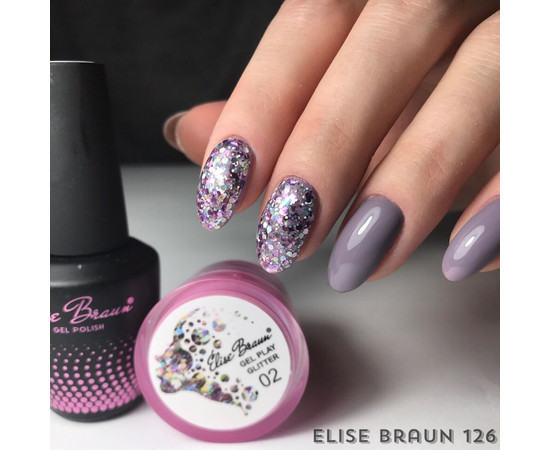 Зображення 4 Гель лак для нігтів Elise Braun 10 мл, № 126, Об'єм (мл, г): 10, Колір: 126