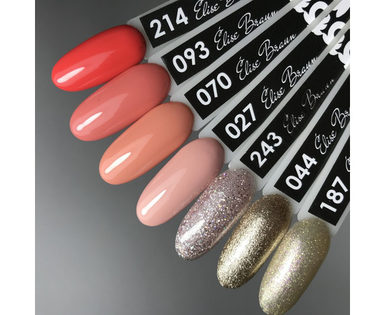 Зображення 3 Гель лак для нігтів Elise Braun 10 мл, № 214, Об'єм (мл, г): 10, Колір: 214