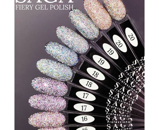 Зображення 2 Гель-лак світловідбивний SAGA Fiery Gel №16 курно-рожевий, 9 мл, Об'єм (мл, г): 9, Колір: 16