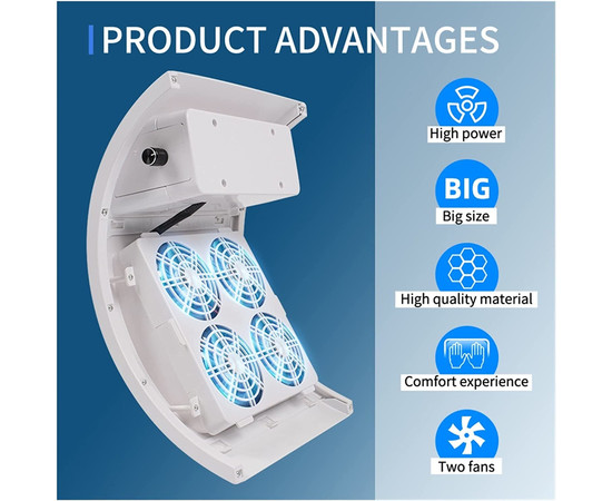 Зображення 4 Витяжка для манікюру 838-4, біла