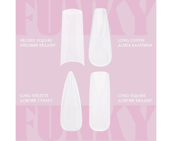 Зображення 2 Гелеві типси для нарощування ADORE prof. Funky Gel Nail Tips 240шт - mix