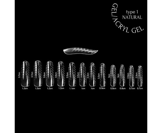 Зображення 2 Багаторазові верхні форми для нарощування ADORE prof. Dual Nail Forms 120шт Тип 1 - natural