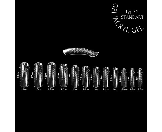 Изображение 2 Многоразовые верхние формы для наращивания ADORE prof. Dual Nail Forms 120шт Тип 2 - standart