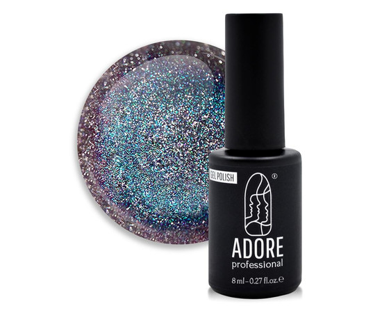 Зображення 2 Гель-лак світловідбиваючий "котяче око" ADORE prof. cat's eye 7,5 мл Z-02 бірюзовий з фіолетовими переливами, Об'єм (мл, г): 7.5, Колір: Z-02 бірюзовий з фіолетовими переливами