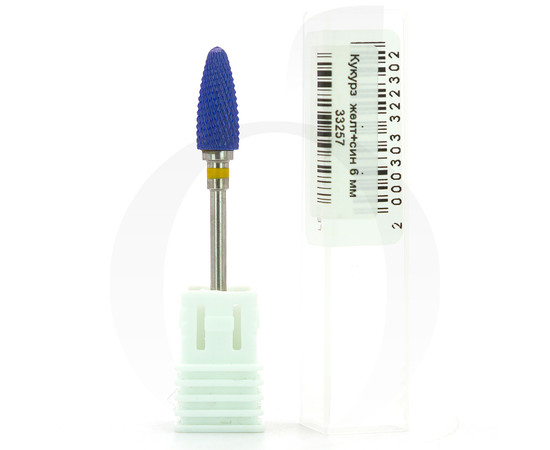 Зображення 2 Фреза керамічна кукурудза жовта+синя 6 мм, робоча частина 14.5 мм