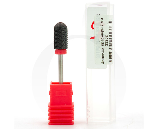 Зображення 2 Фреза керамічна циліндр червона+чорна 7 мм, робоча частина 14 мм