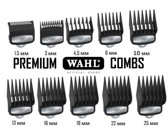 Зображення 2 Набір насадок Wahl Premium 10шт. (03421-100)